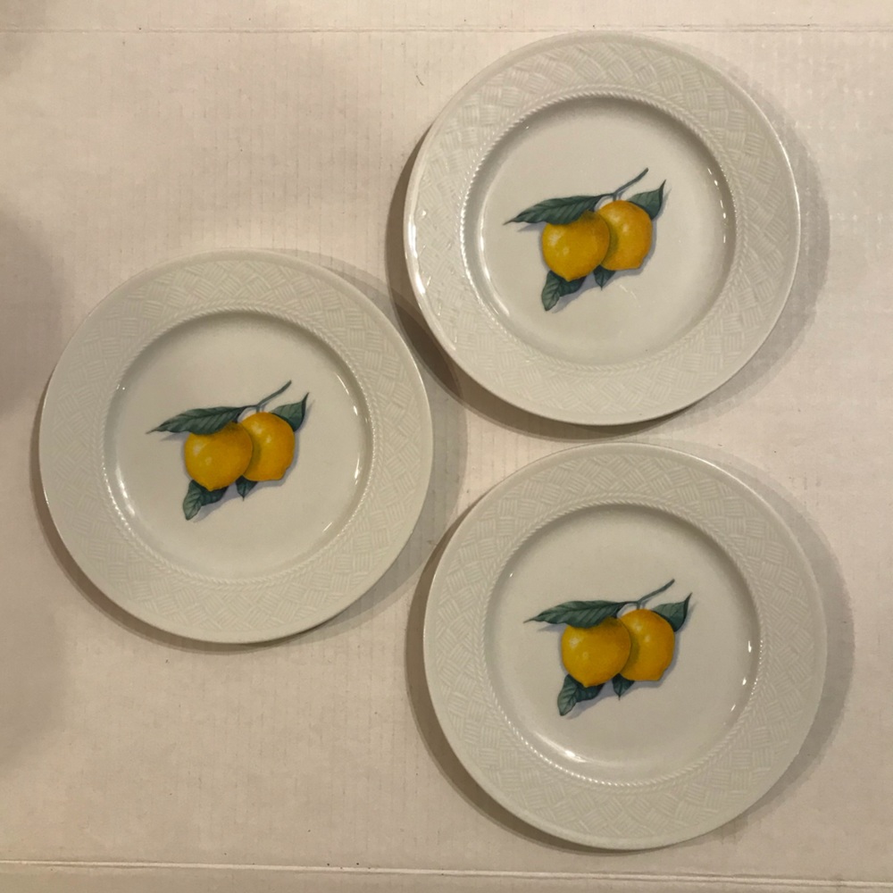 Set Of 3 Vintage Royal Worcester “Somerset Fruits” Plates 8.25”